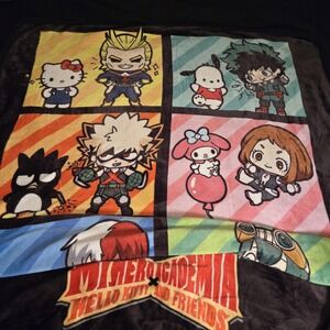 Bioworld My Hero Academia X Hello Kitty Throw Blanket 50x60 Anime Plush Fleece
